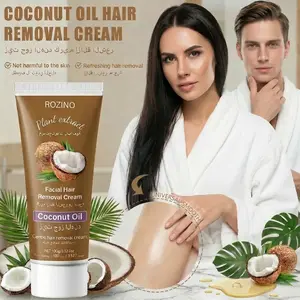 Rozino Coconut Oil Hair Removal Cream - Mild Formula for Easy Hair Removal - Gentle Wax for Sensitive Skin - 100g Container Body Care Cosmetic