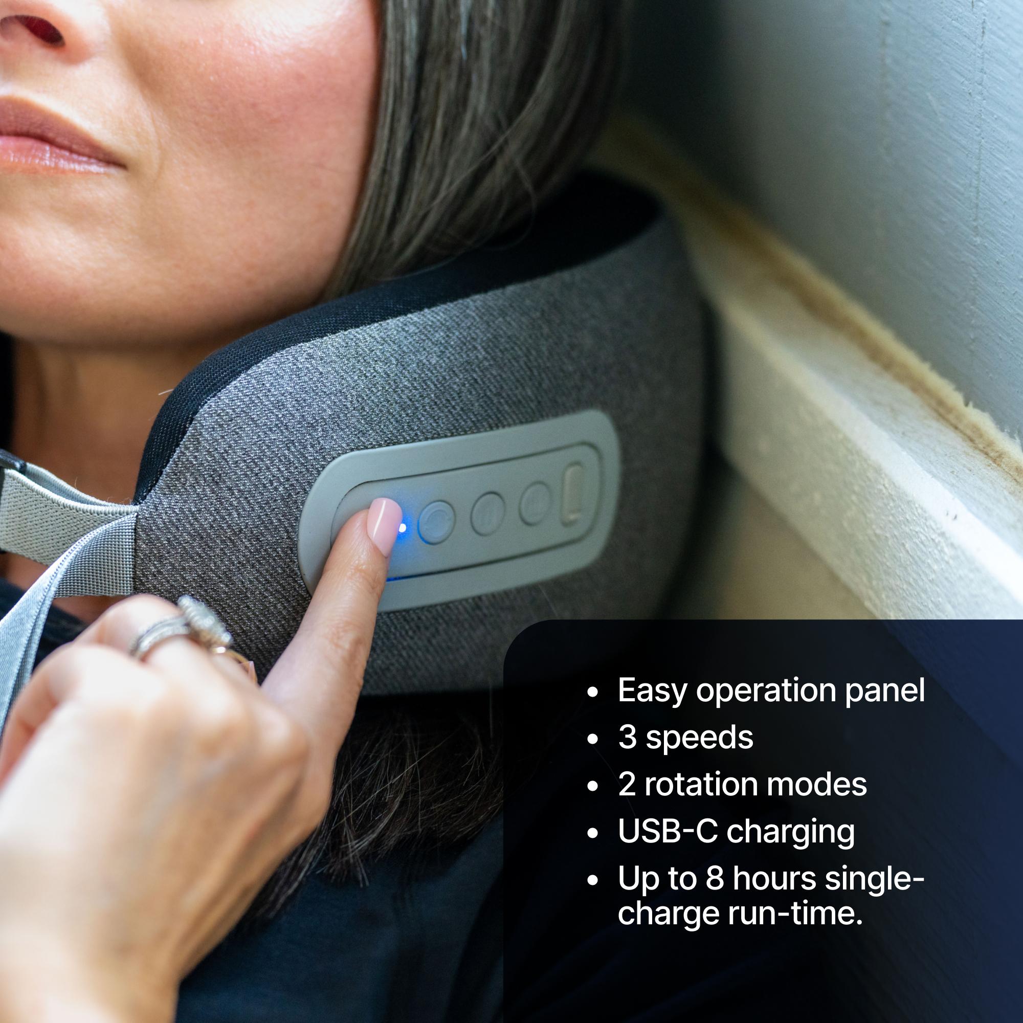 GhostBed Shiatsu Massaging Neck Pillow with Memory Foam & Infrared Heat Massage Machine