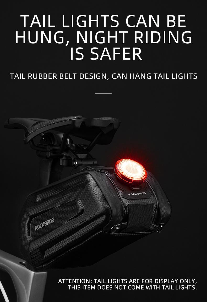 ROCKBROS Bike,Bicycle Saddle Bag Under Seat 3D Hard Shell Bike Seat Bag with Silver Reflective Strip Bike Bag for Mountain Road Bikes, Quick Release 1.7L