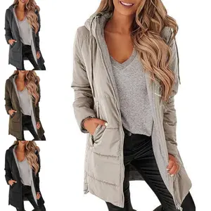 LAICIGO Womens Warm Puffer Down Jacket Hooded Winter Lightweight Mid Quilted Coat with Pockets Tops Casual