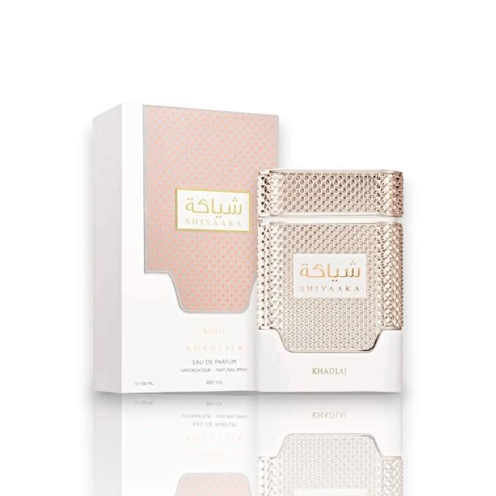 Khadlaj | Shiyaaka White | Eau De Parfum | 100 ML -3.4 oz | Womens Fragrance | Plumeria - Peony - Floral - Amber Scent