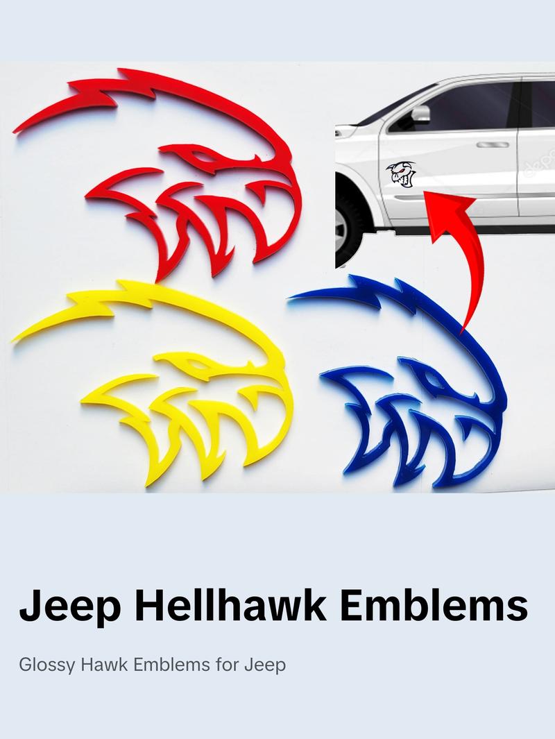 2x Hawk Bird Hellhawk Emblem Logo for Jeep Grand Cherokee Trackhawk SRT 2x Hawk Bird Hellhawk Emblem Logo for Jeep Grand Cherokee Trackhawk SRT