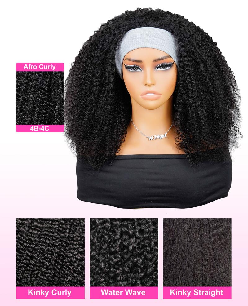 [Wear Go Half Wig] BGMgirl Invisible Hairline  Yaki Butterfly Layered Cut/ Afro CurlyHalf Wig Multiple Texture Available Kinky Curly Water Wave Glueless Human Hair Wigs Seamless Flip Over Updo Down Style Hairpiece eve valentines day gift