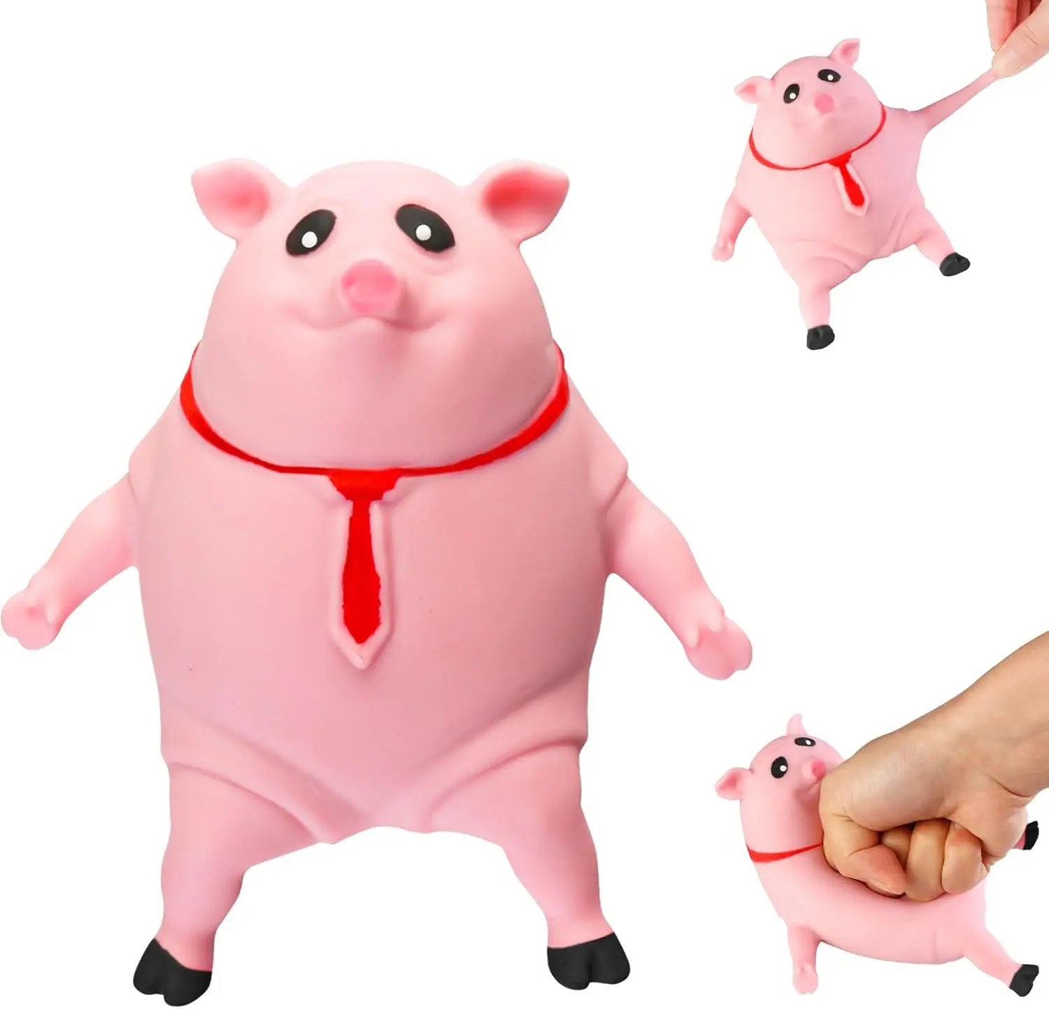 Stretchy Glue-Sand Filled Rubber Pig（large size ）, Latex Piglet Soft Decompression Doll Toy, Animal High-Elastic Stretchable Decompression, Decompression Toy for Adults（pig dad） Artificial Relaxation Stick