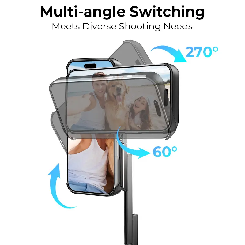 TIDEOK Selfie Stick Phone Case with Bluetooth Compatible with