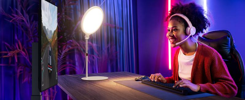 (Valentine's Deal) Weilisi Desk Ring Light with Stand - 10.5'' Desktop Ring Light with Phone Holder for Video Recording, Adjustable Desk Lighting for Webcam, Meetings, Live Stream, Home Office