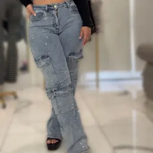 Rhinestone Cargo Jeans Rhinestone Cargo Jeans