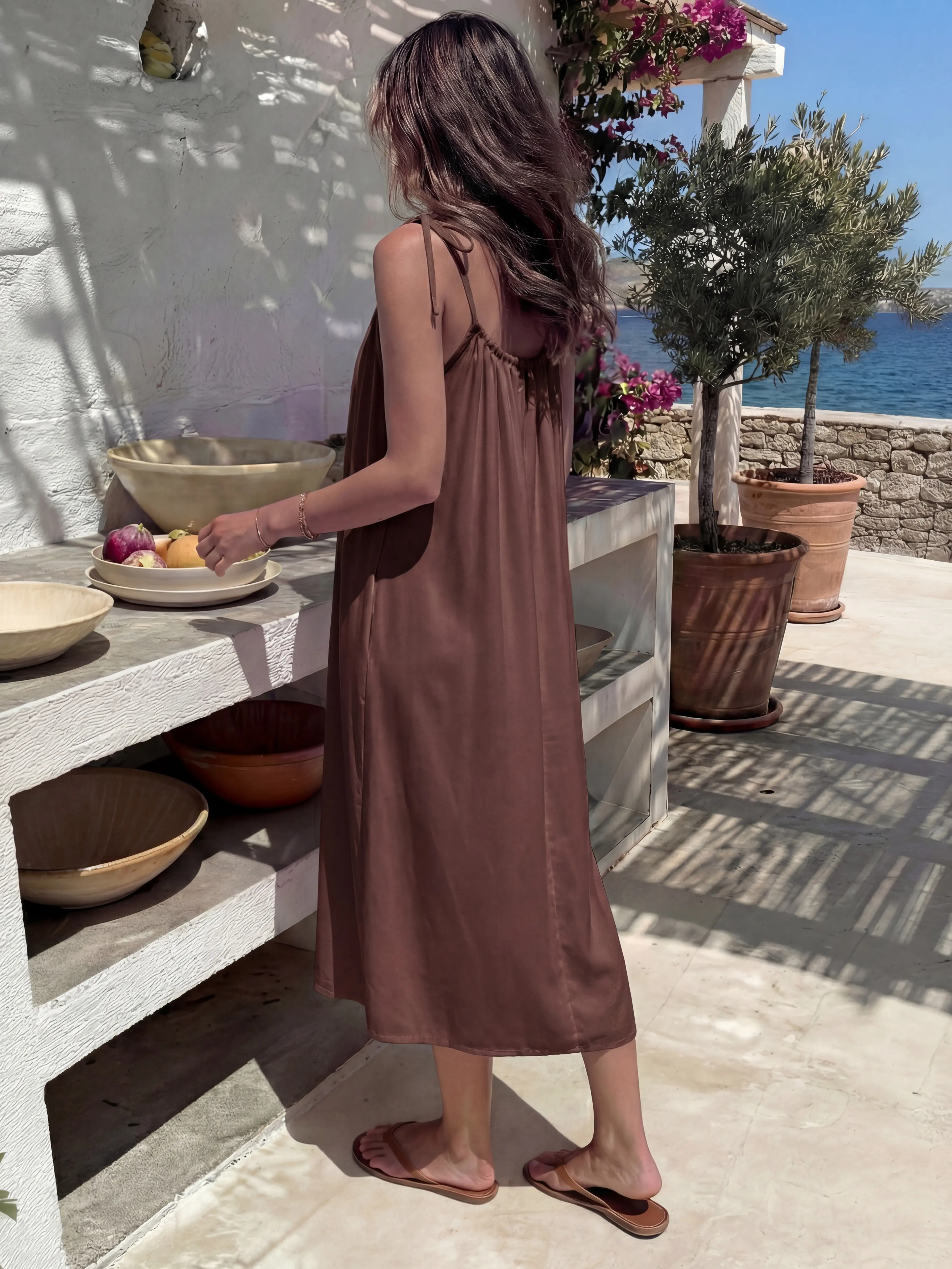 mini smock dress Galuh in Brown Gingham Elevate your winter essentials rsvp-promo-27aug25 Fabric:45%Nylon+55%Poly For Love & Lemons