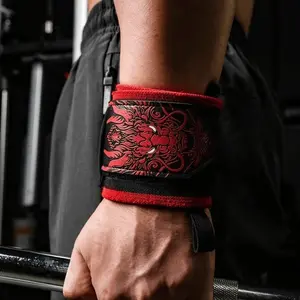 2Pcs Lengthened and Thickened Durable Sports Wrist Guard Fitness Wrist Strength Exercise for Men and Women Weightlifting Bench Press Power Belt, Pressurized Sports Cover Flexible Wrist Guard Can Be Adjusted Freely