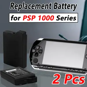 2 Pcs Replacement Li-ion Battery, Replacement Fits for PSP 1000 Series, Lithium Ion Polymer Rechargeable Battery Pack, Battery for Games, PSP 1000, High Capacity, PSP Replacement Accessories