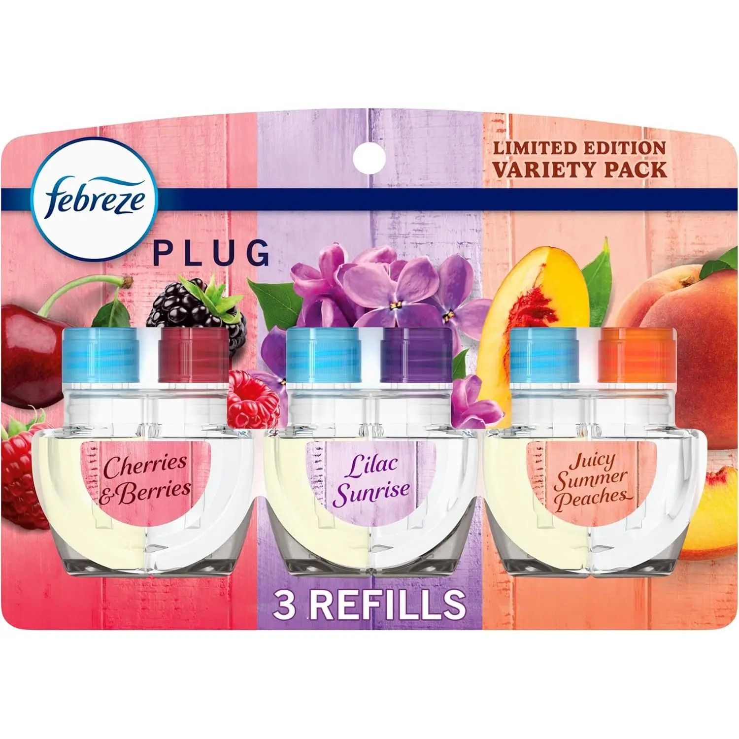 Febreze Plug In Air Freshener, Odor-Fighting Scented Oil Refill, Air Fresheners for Home and Bathroom and Kitchen, Long Lasting for Strong Odors, Spring Scent Mix, 3 Refills