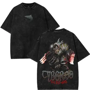 WARHAMMER 40K "TYBEROS" The Red Wake Vintage Washed Unisex Graphic Tees, Casual Crewneck shirt Men Gift, Top 90s graphic tees Menswear Cotton Fabric
