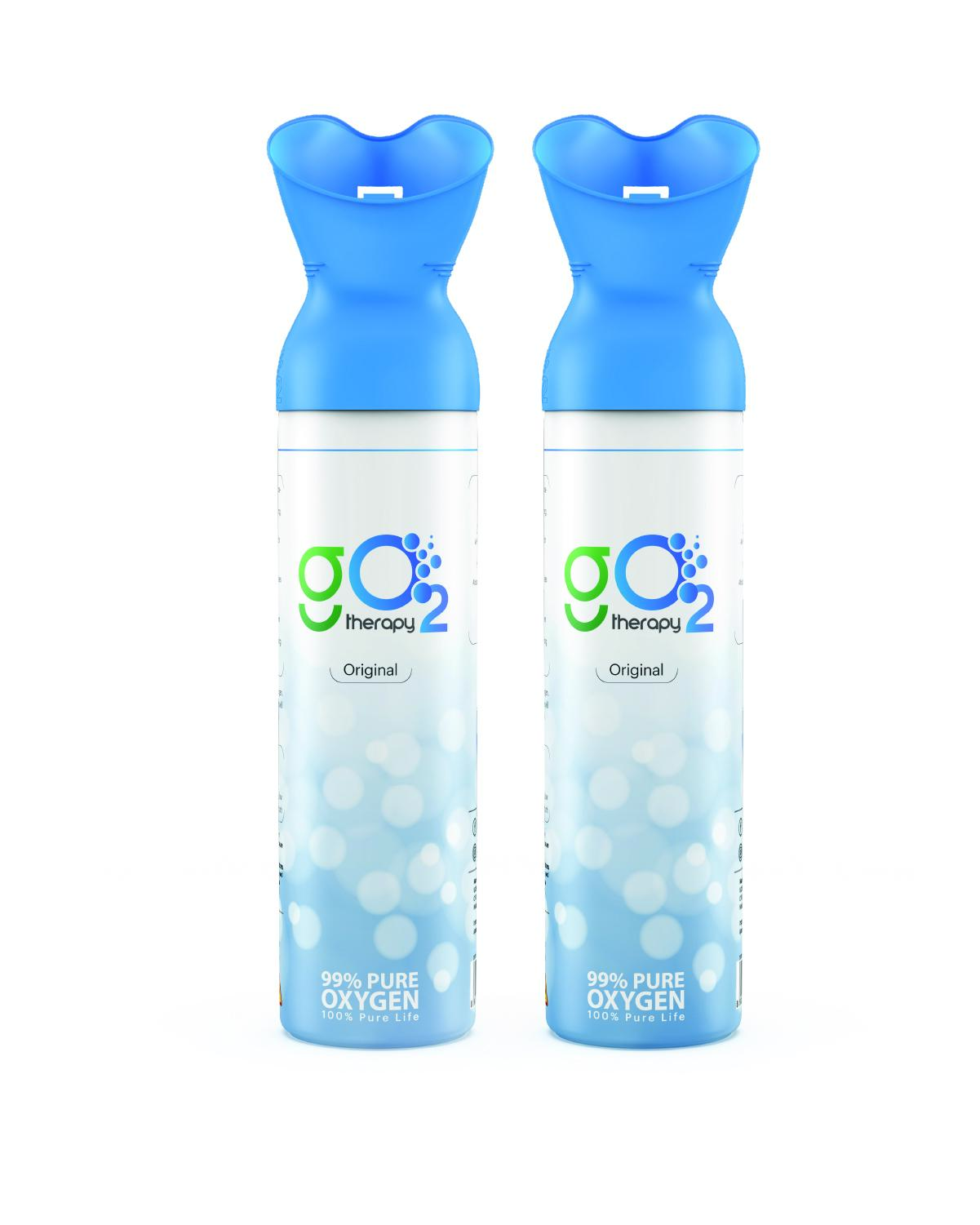 gO2Therapy Portable Oxygen Canister 12L for Sports, Travel, Altitude & Fitness - Includes Mask, Up to 450 Inhalations - 2 Pack