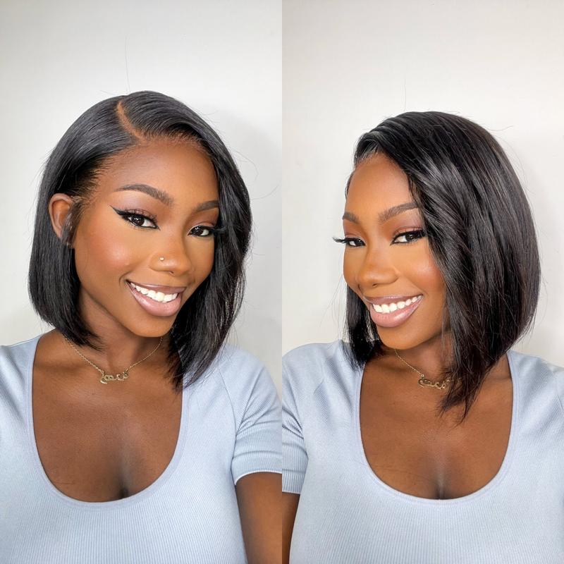 Asteria Hair 7x5 Ready To Go Straight Bob Wig Pre Cut Lace Front Bob Wig Human Hair Glueless Wig Asteria Hair 7x5 Ready To Go Straight Bob Wig Pre Cut Lace Front Bob Wig Human Hair Glueless Wig