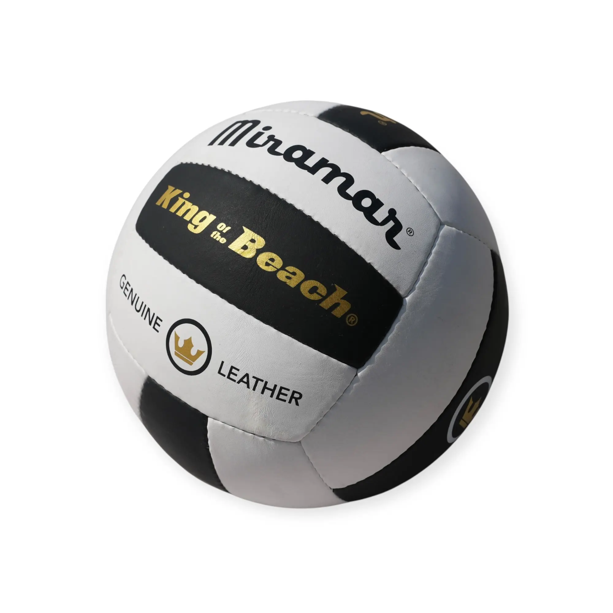 Genuine Leather Miramar King of the Beach KOB-PRO GL Outdoor Beach Volleyball Official Size 5 Premium Cowhide 2025 Edition Hand-Stitched Seal Stitch Technology