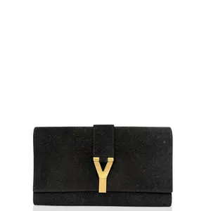 Pre-owned Yves Saint Laurent Leather clutches & wristlets Clutch Calfskin Black (hs012326f7)