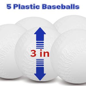 Kids Electronic Baseball Pitching Machine - Auth Pitching Machine with 5 Plastic Baseballs Included -Ages 3+ Perfect Holiday Gift