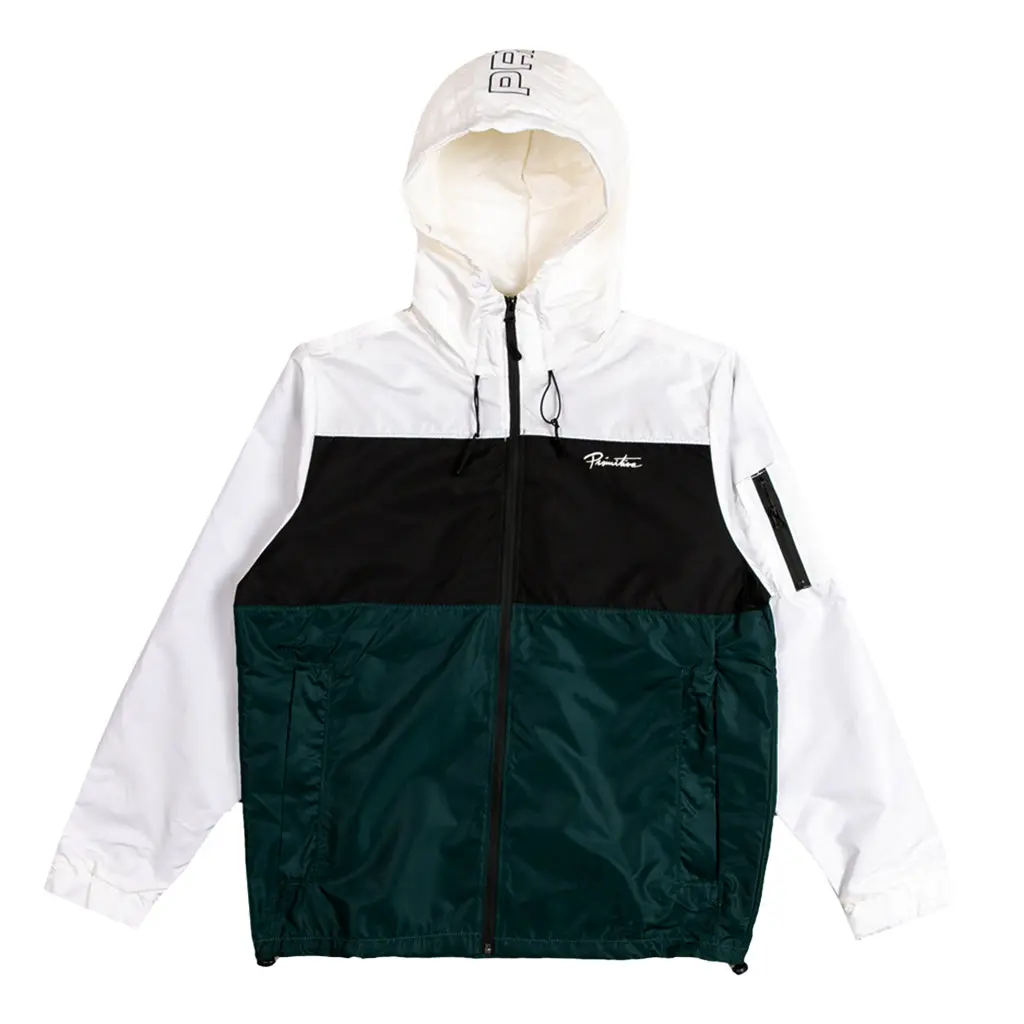 PRIMITIVE APPAREL Men's Chiba Color Block Hooded Windbreaker, Long Sleeve Casual Sport Menswear Top, Coats, Zipper