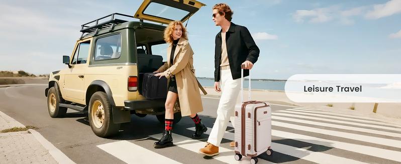 【Valentine's Day Gift】LOVEVOOK Carry On Luggage 22x14x9 Airline Approved with Detachable Pouch, 21 Inch Hardside Suitcases with Spinner Wheels, Lightweight Carry-on Luggage with TSA Lock for Women Men, 2PCS，TikTokShopJumpstartSale