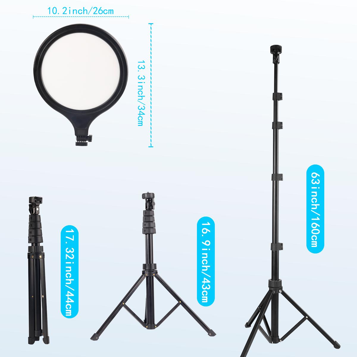 10" Dimmable Ring Light with 63" Telescopic Tripod & Phone Holder– Soft LED Fill Light for Content Creation, Mlogging, Vlogger, TikTok, Makeup Artists, Instagram Reels, Live Streaming & Video Conferencing, Compact USB-Powered Design for Travel#SpringBreak