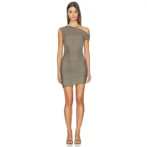 Bec + Bridge Brenna Pintuck Mini Dress in Khaki