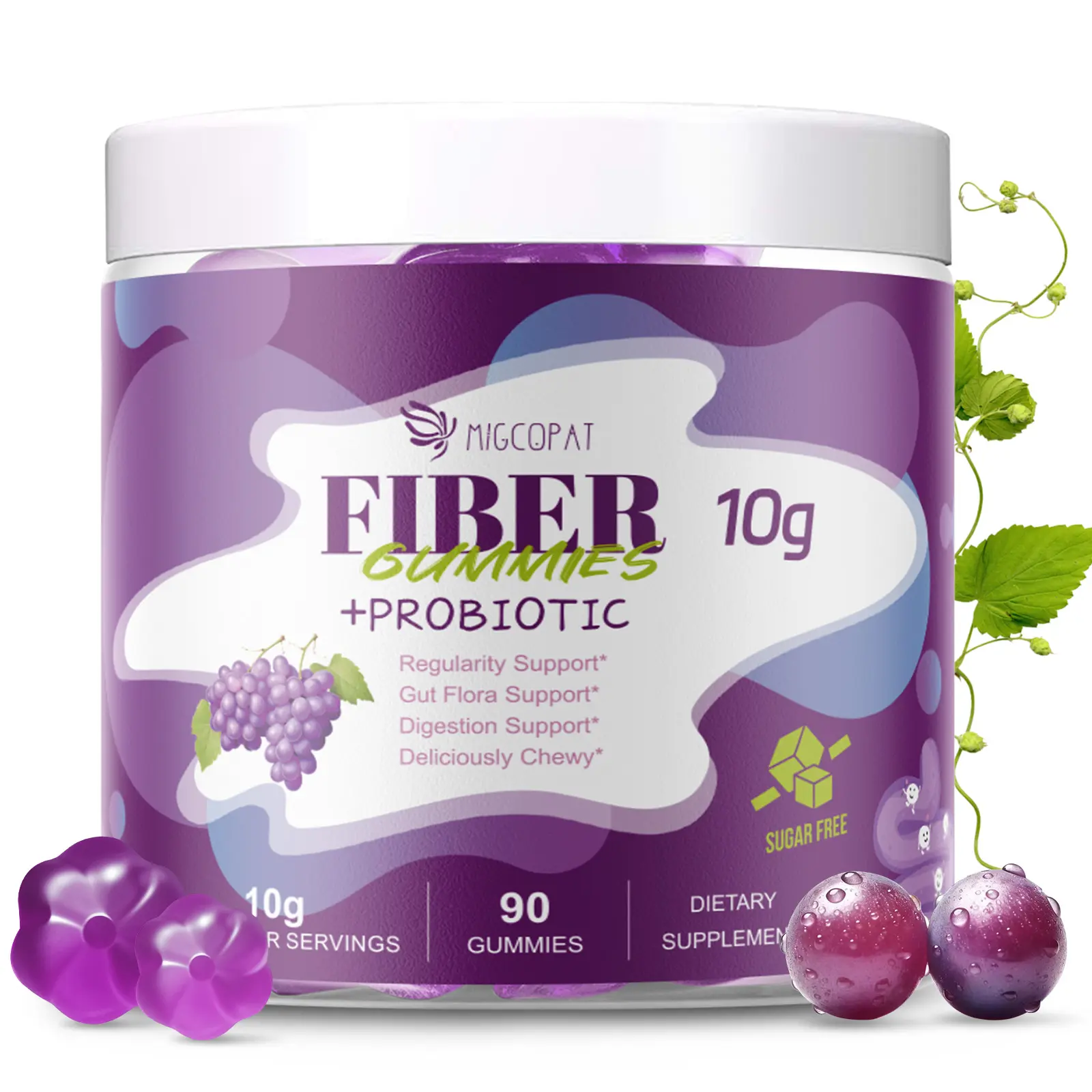 World's First 3in1 Formula with Prebiotics,Postbiotics,and Probiotics,VC, Apple cider vinegar, and Grape Fiber Gummies | Supports Bloating Relief & Digestive Health| Gluten-Free, Vegan, Non-GMO, Fiber Gummies Supplement Healthcare Dietary,#backtoschool
