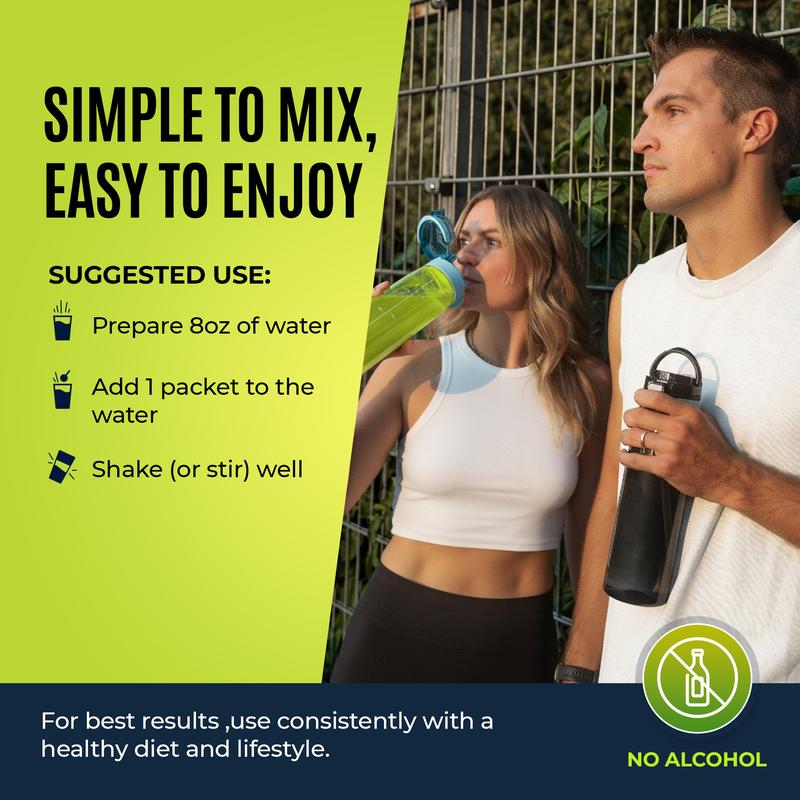 Yesnap MOCKTALE-1 Metabolic Support with Berberine & Akkermansia, Chormium, Cylon Cinamon, Apple Cider Vinegar - 30 Packets Lemon Mint Flavor Non-Alcoholic Cocktail | Powdered Supplement Drink Mix