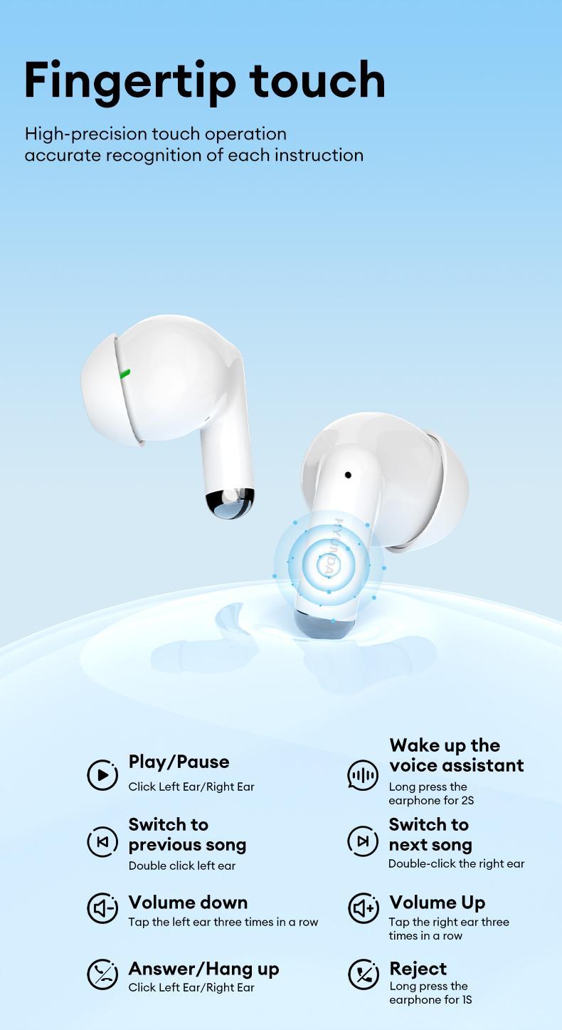 HYUNDAI Y10 Supports 169‑Language Translation Wireless Bluetooth Headphones For Playing Music And Phone Call Fit Ear Design Comfortable To Wear, with Audio Earbuds for Music & Phone Calls