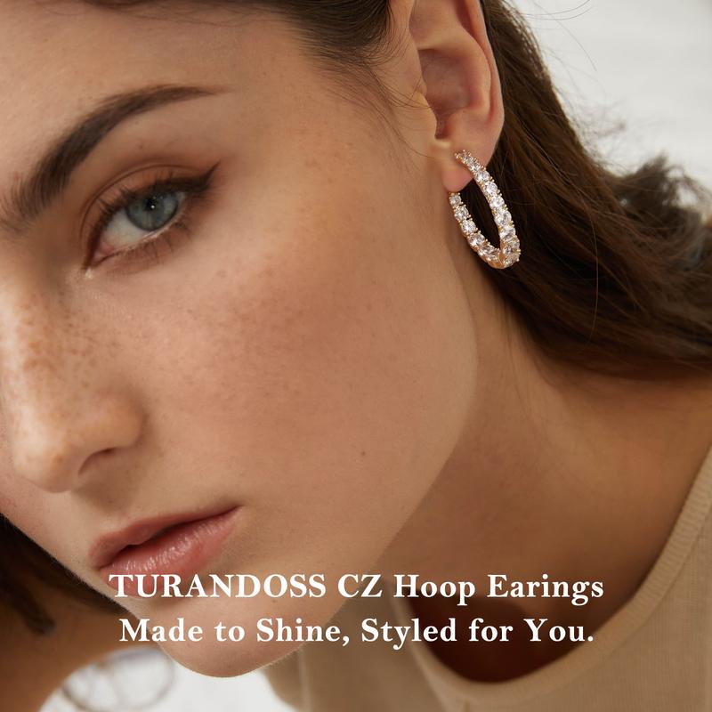 Turandoss CZ Huggie Hoop Earrings – S925 Posts, Valentine’s Gift for Women Turandoss CZ Huggie Hoop Earrings – S925 Posts, Valentine’s Gift for Women