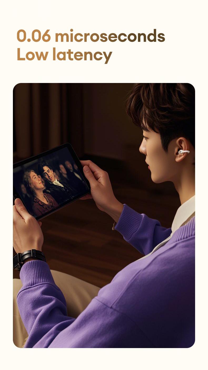 Earclip C7 Clip-on Design Wireless Earphones, Upgraded Panoramic Sound Headset, Comfortable Wearing & IPX5 Waterproof Sports Earbuds for Work, Fitness