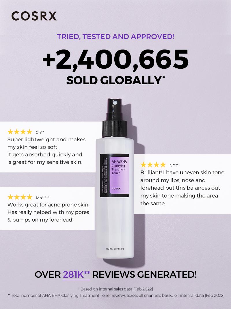 [COSRX Official] AHA/BHA Clarifying Treatment Toner (150ml) | ELIMINATE IMPURITIES, EXFOLIATE & HYDRATE ALL IN ONE STEP,