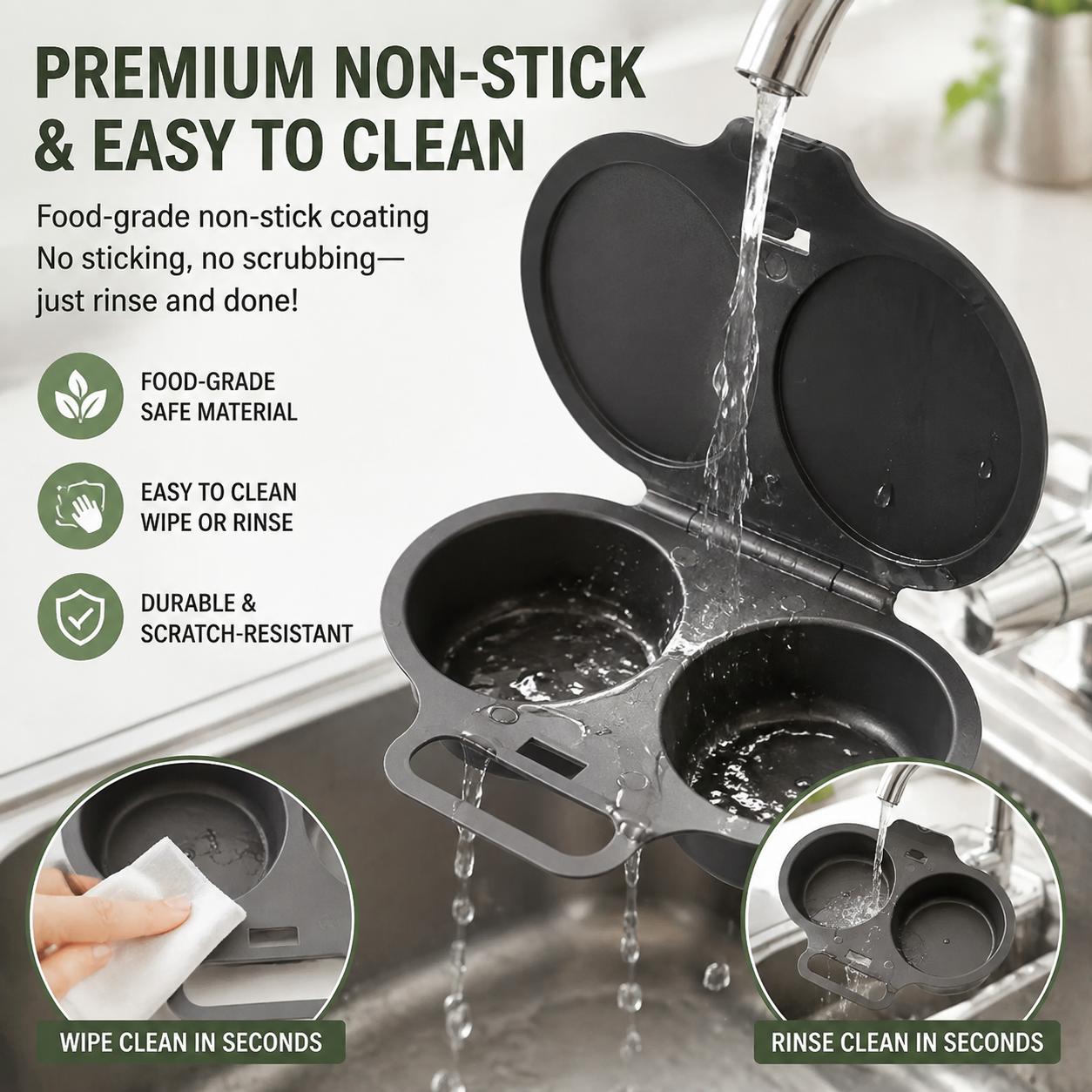 Easy-clean non-stick microwave omelette maker