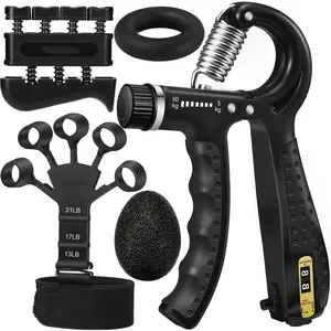 5-piece Grip Trainer Set - Adjustable Grip Trainer (5-60kg), Finger Stretching and Exerciser, Handheld Grip Trainer Designed for the Arm, Suitable for Climbing, Weightlifting, Fitness, Office Workers, and Musicians