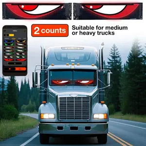 Devil Eyes Programmable Ultra-Thin Flexible LED Light Car Window Scrolling Sign APP & Remote-Controlled Custom Text/Animation, USB-Powered Interior Decoration, Accessories for Car, Vehicle Accessories for Windshields, Christmas Use Auto Parts Accessories