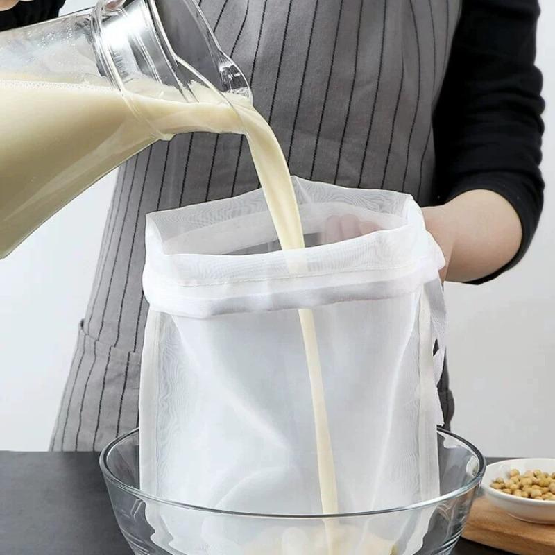 (Four sizes)2pcs Nylon Straining Bags with Drawstring - Reusable Fine Mesh for Brewing, Juicing, Wine, Nut Milk & Coffee - Durable Kitchen Filter Tool