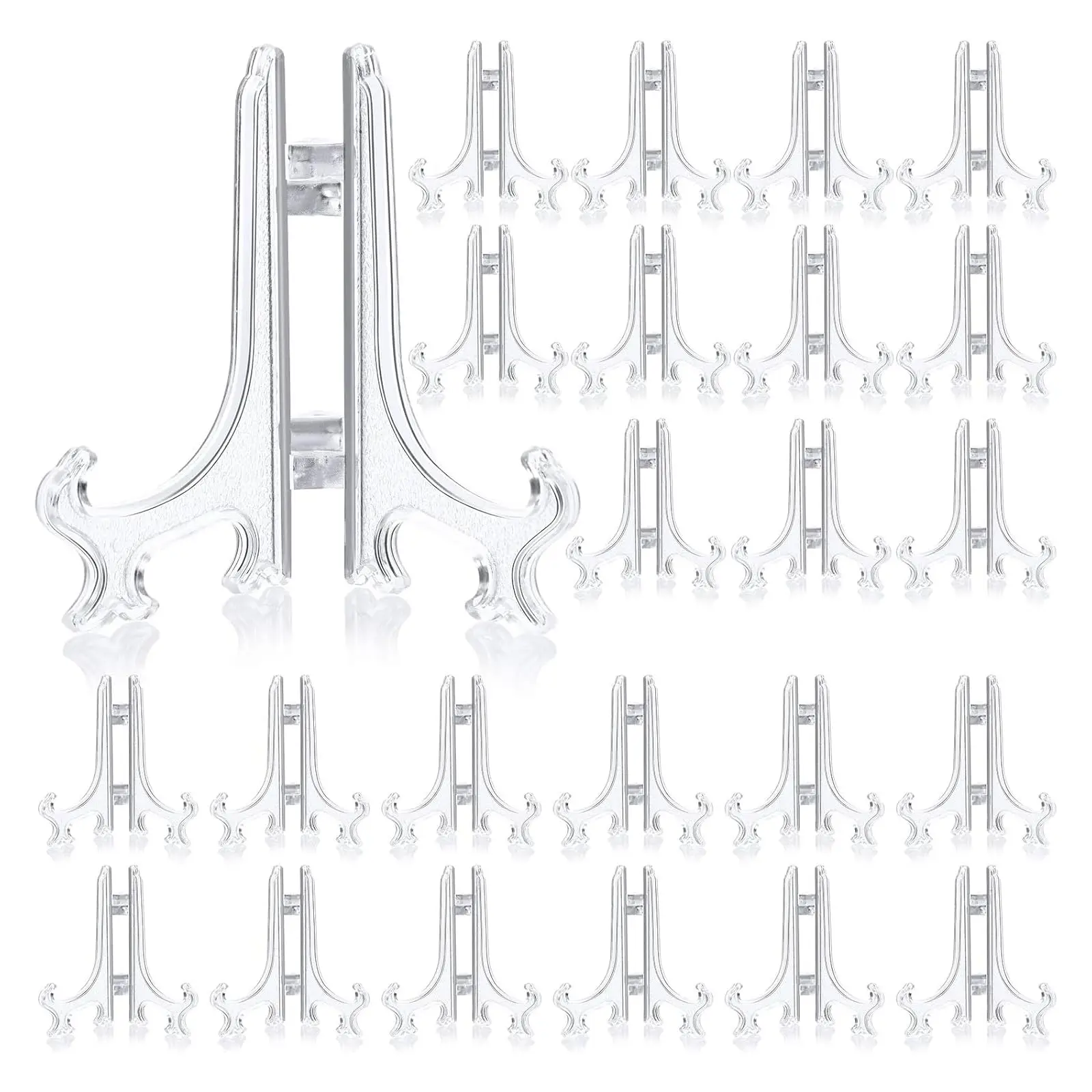 48PCS 3-Inch Clear Plastic Mini Easel Stands for Display Picture Frame, Collectibles, Weddings, Party & Home Decoration