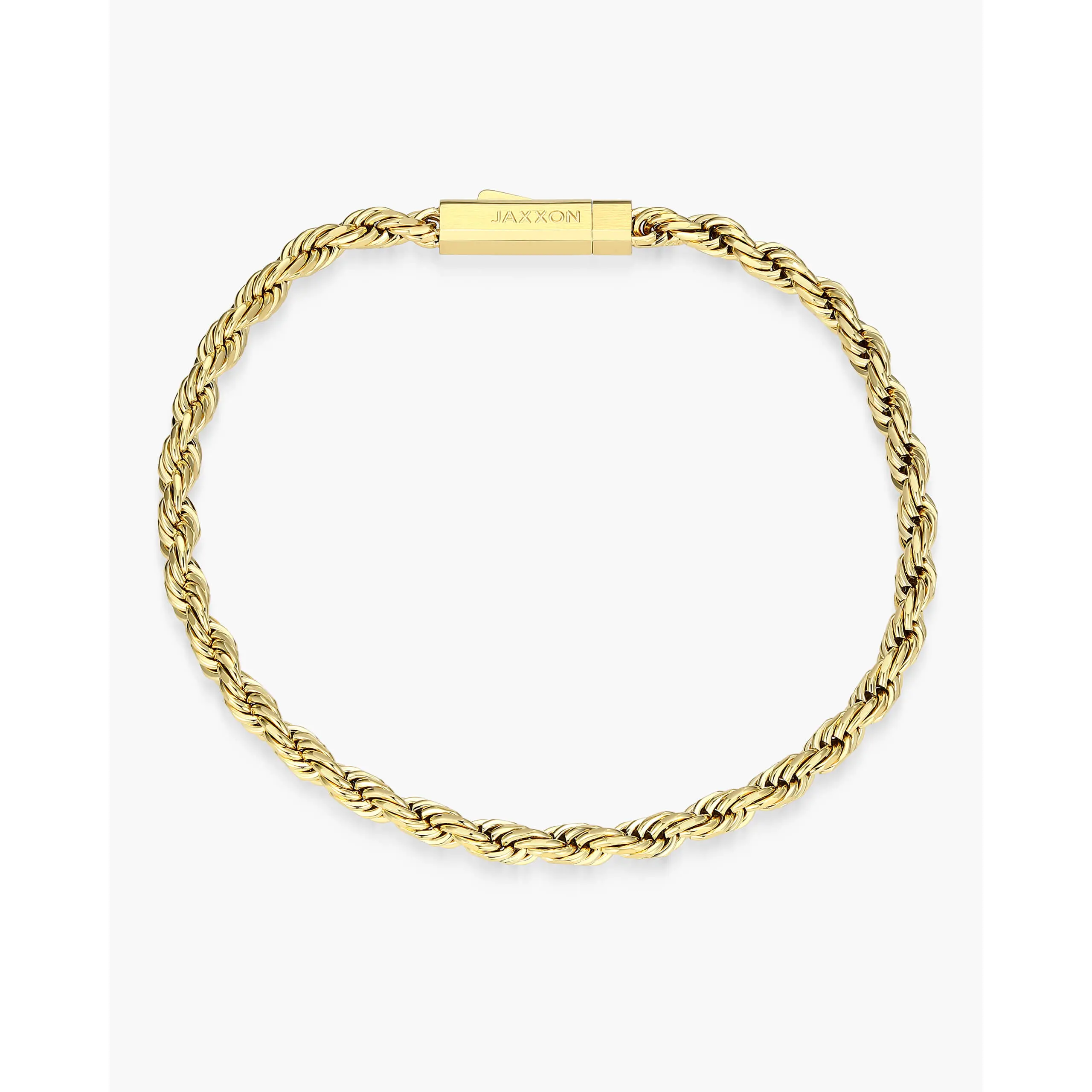 JAXXON Rope Bracelet 3mm - Gold - Waterproof - Box Clasp