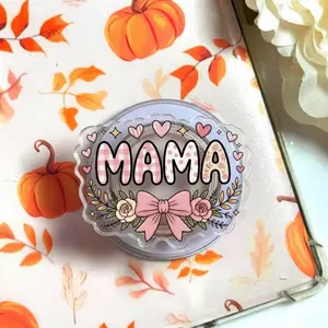 Mama Floral Bow MagSafe Phone Grip – Magnetic Pop Socket & Kickstand – Cute Gift for Mom