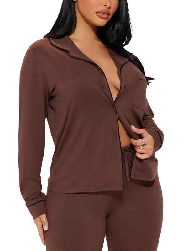 JointlyCreating Women's Pajama Set 2 Piece Satin Sleepwear Long Sleeve Button Down Top & Pant Classic OL Style Autumn Loungewear JointlyCreating Women's Pajama Set 2 Piece Satin Sleepwear Long Sleeve Button Down Top & Pant Classic OL Style Autumn Loungewear