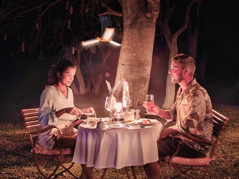 OGERY 10000mAh Camping Light with Power Bank - Rechargeable 2200 Lumens Dimmable Work Light, Emergency Light & Detachable Tripod (1.75-6.5 Ft) for Outdoor, Hiking, Home & Emergency