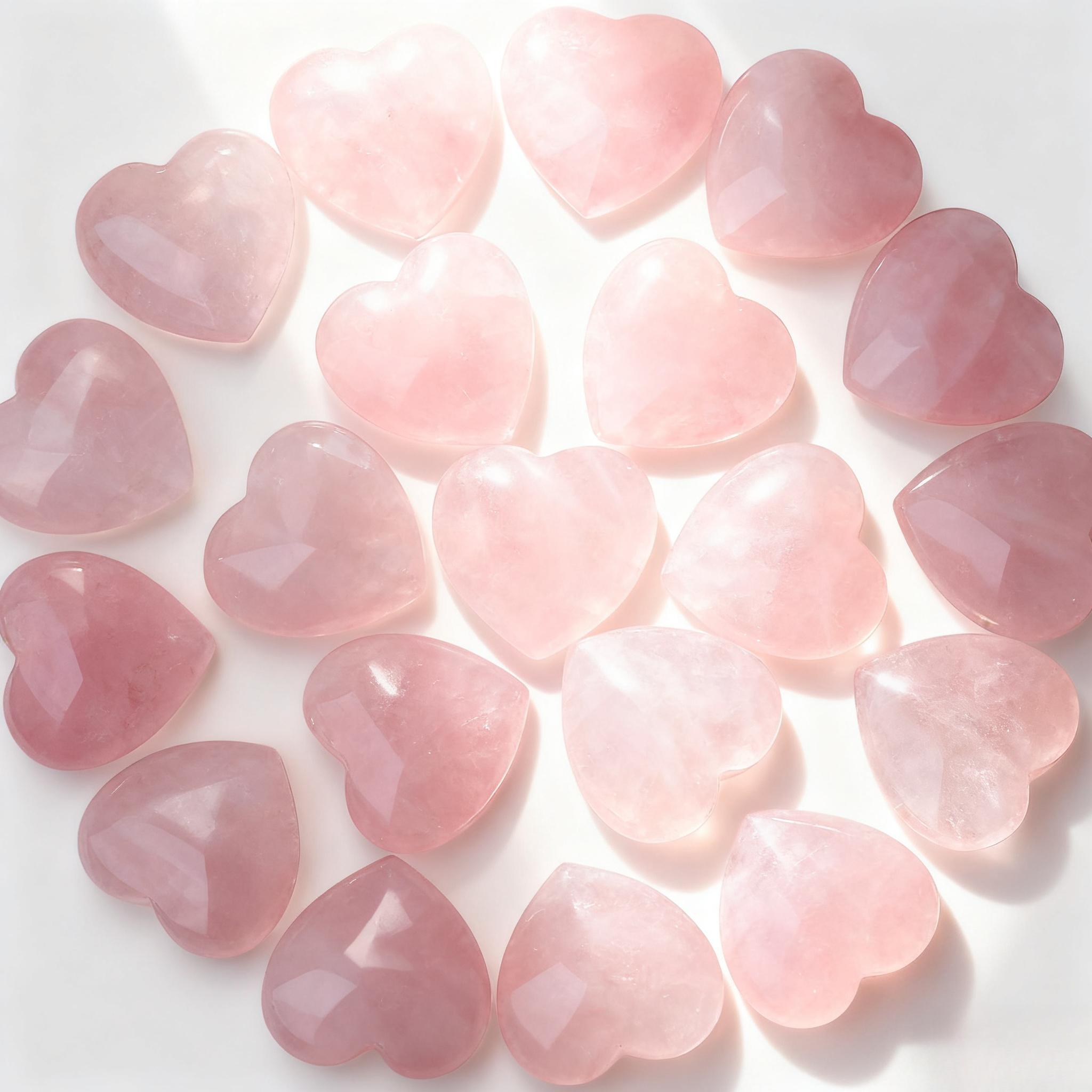 10 PCS Rose Quartz Heart Crystals Thumb Worry Stone for Anxiety Healing Cute Mini Pocket Stones Energy Balancing Meditation Pink Heart Gifts for Mother Women 10 PCS Rose Quartz Heart Crystals Thumb Worry Stone for Anxiety Healing Cute Mini Pocket Stones Energy Balancing Meditation Pink Heart Gifts for Mother Women