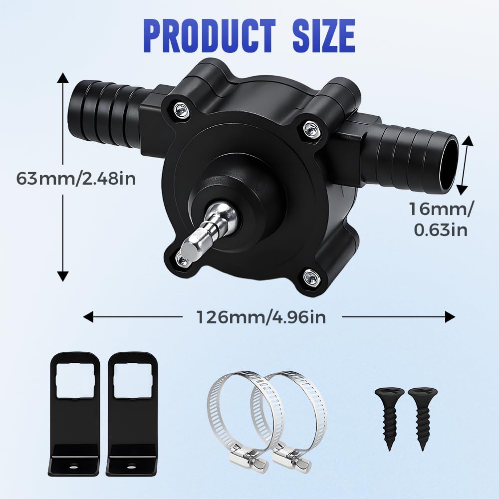 VAYWET Electric Drill Pump, Handheld Drill Self-Priming suction Liquid Transfer Pumps Portable Multi-scenario Liquid Extractor Pump Garden Outdoor Hose Industrial Hardware Heavy Duty Pipe Parts Diaphragm Pump Water Gasoline Oil Diesels Fluid Quick Pumping