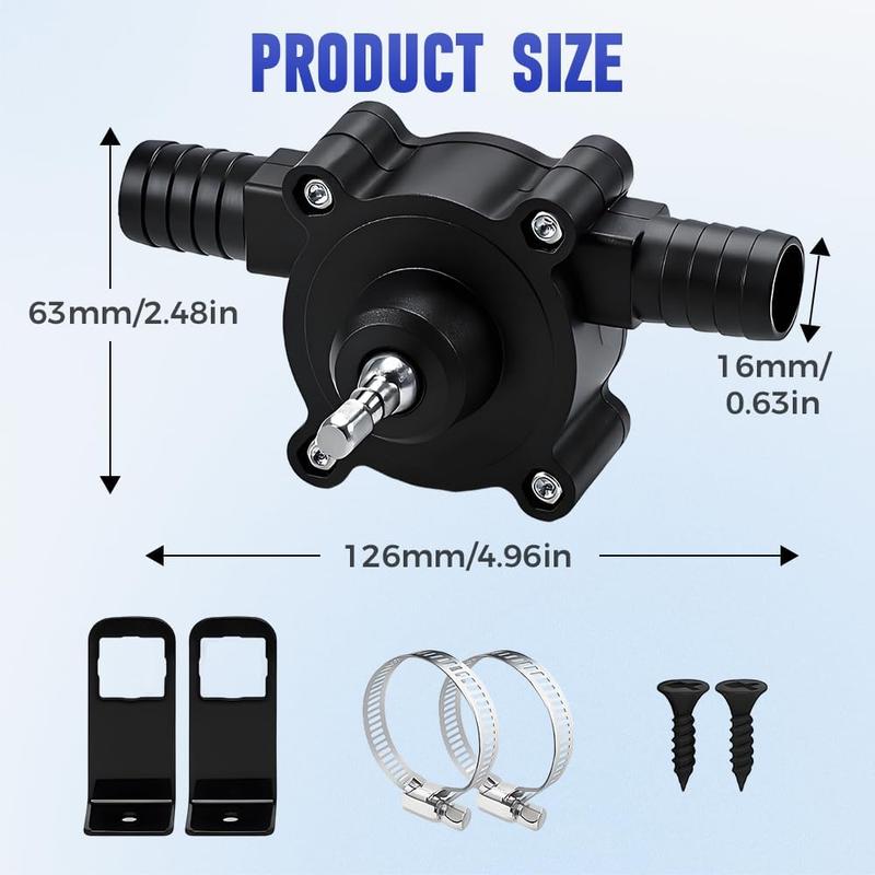 VAYWET Electric Drill Pump, Handheld Drill Self-Priming suction Liquid Transfer Pumps Portable Multi-scenario Liquid Extractor Pump Garden Outdoor Hose Industrial Hardware Heavy Duty Pipe Parts Diaphragm Pump Water Gasoline Oil Diesels Fluid Quick Pumping