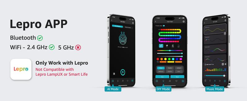 Lepro N1 AI Smart RGB Neon Rope Lights, Featuring LLM AI-Generated Lighting Effects, LightBeats Music Sync, Color Segment DIY Voice Control via App, Wi-Fi & Bluetooth Enabled for Christmas, Living Room and Bedroom Wall Decor -1