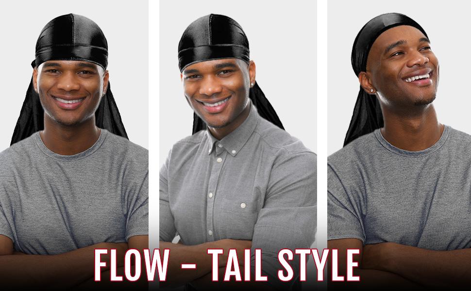 Silky Durags for Men Wave Pomade Strong Hold Easy Wash 360 Wave Turban Hats Workout Hat