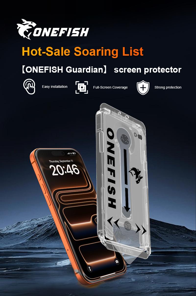 One Fish Screen Protector 2 Pack for iPhone & Samsung Privacy Protection  Dust Free Crystal Clear  Scratch-Resistant