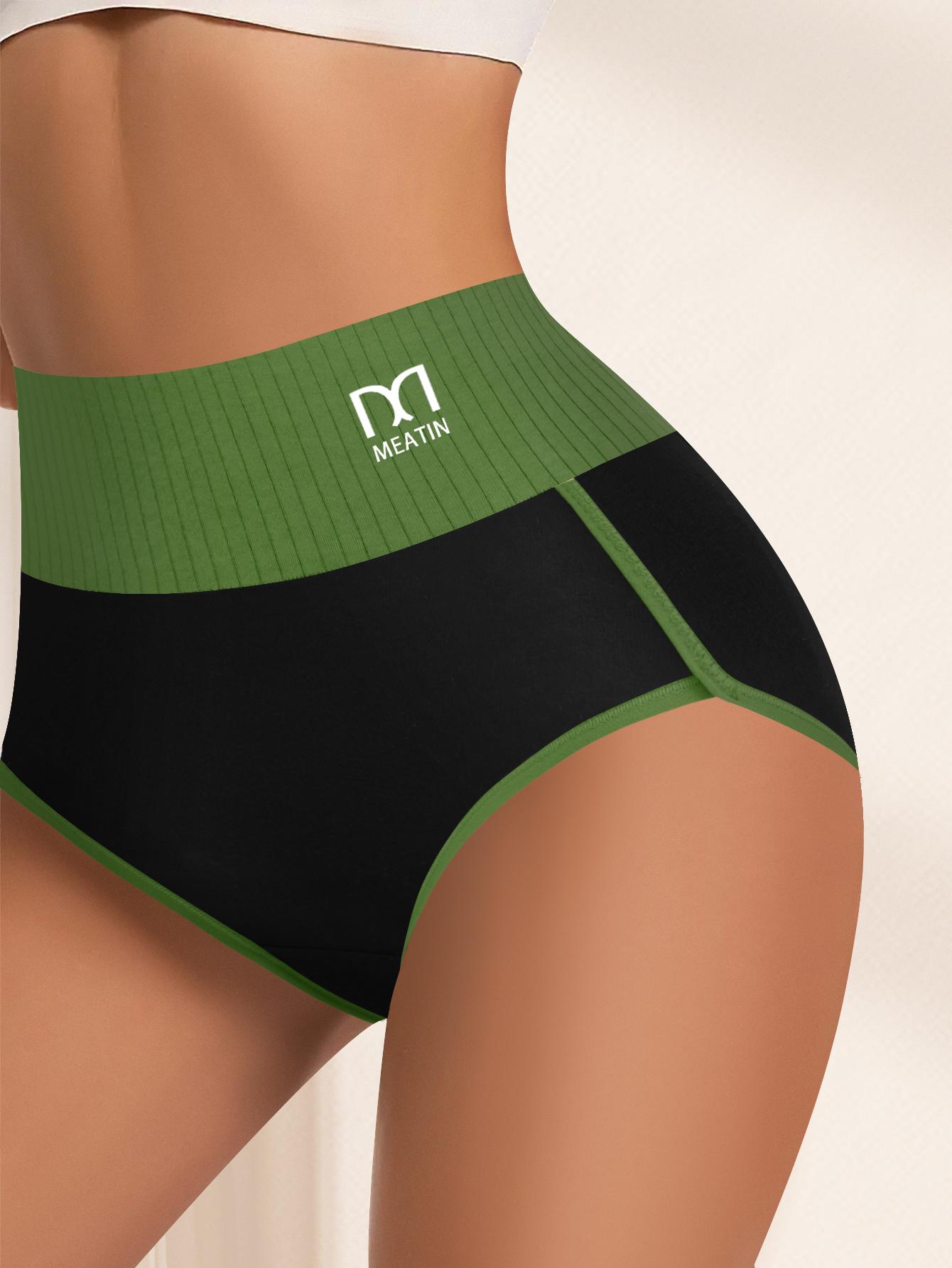 5 pieces of Women's Breathable High-Waist Seamless Underwear, Comfortable Soft Stretch Panties with Tummy Control, Multicolor Fashion Briefs f Womenswear or Everyday Wear - Ideal for Postpartum and Shaping Support Outdoorfun Spandex thongs