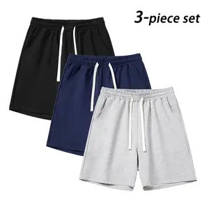 Men's Solid Color Quickly Dry Drawstring Waist Shorts, Casual Regular Fit Pocket Shorts for Summer, Men's Bottoms for Daily Wear, Elastic Loose Shorts