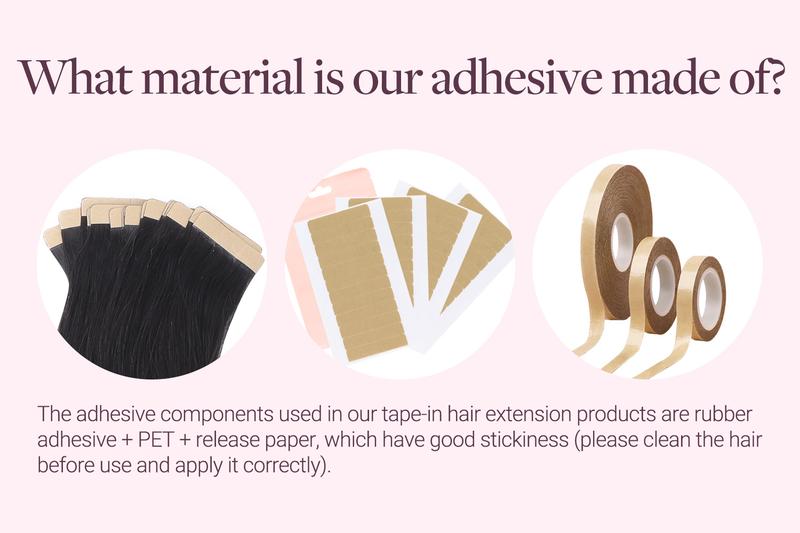 GOOGOO Hair Extensions Tape in Human Hair Natural Straight