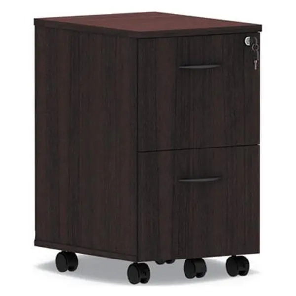 Alera Valencia Series VA582816MY Mobile File Pedestal - Lockable Wheels Chest File Cabinet, Mahogany Commercial Office Furniture, Lockable Wheels Chest File Cabinets